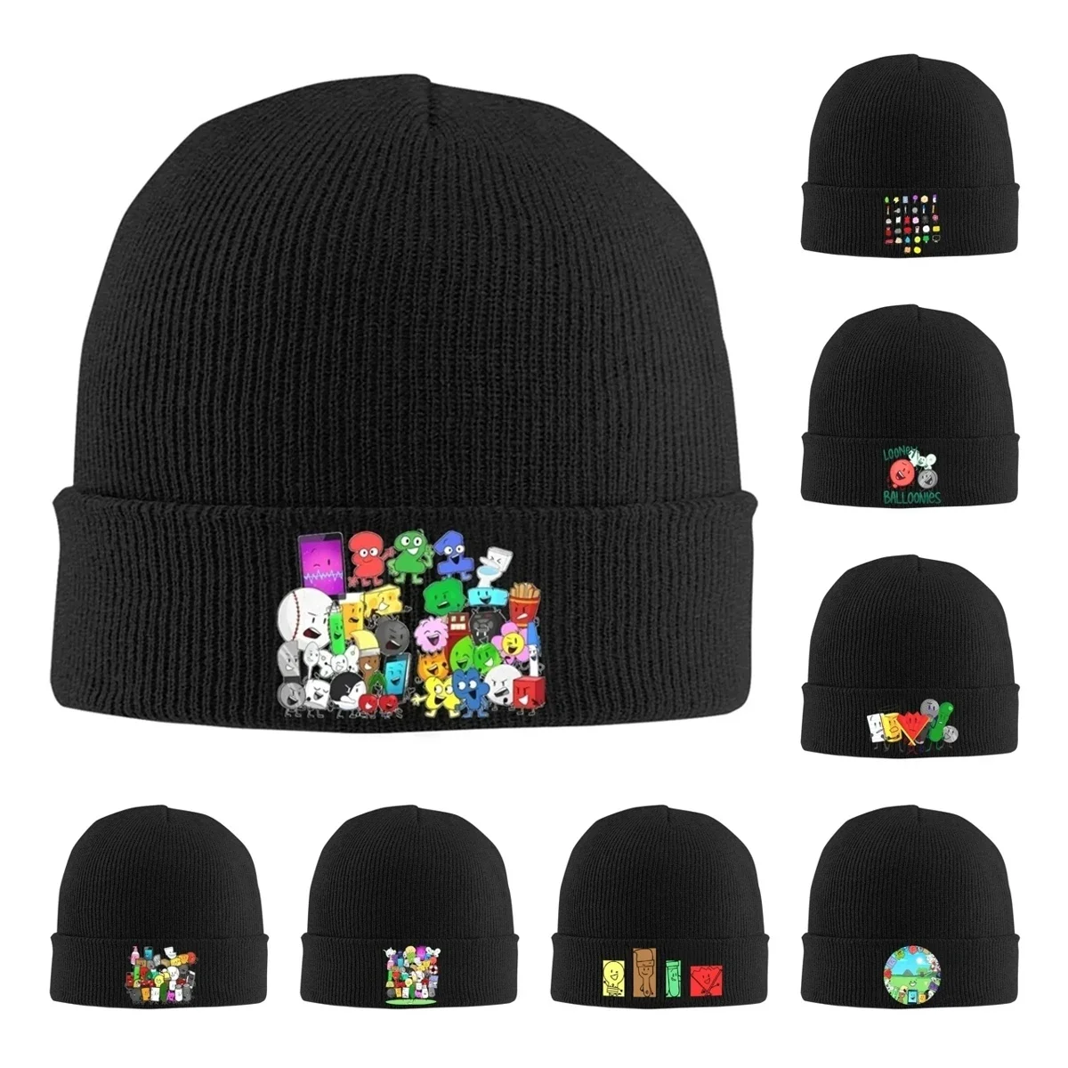 Bfdi Inanimate Insanity Cartoon Knit Hat Beanie Winter Hats Warm Unisex Hip-hop Battle for Dream Island Cap for Men Women Gift