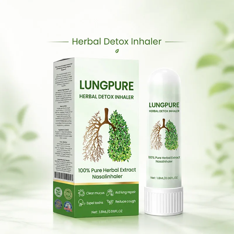 Herbal Detox Nasal Inhaler 1.8ml Natural Plant Extract Lung Cleanse Clear Mucus Reduce Cough Portable Nose Stick