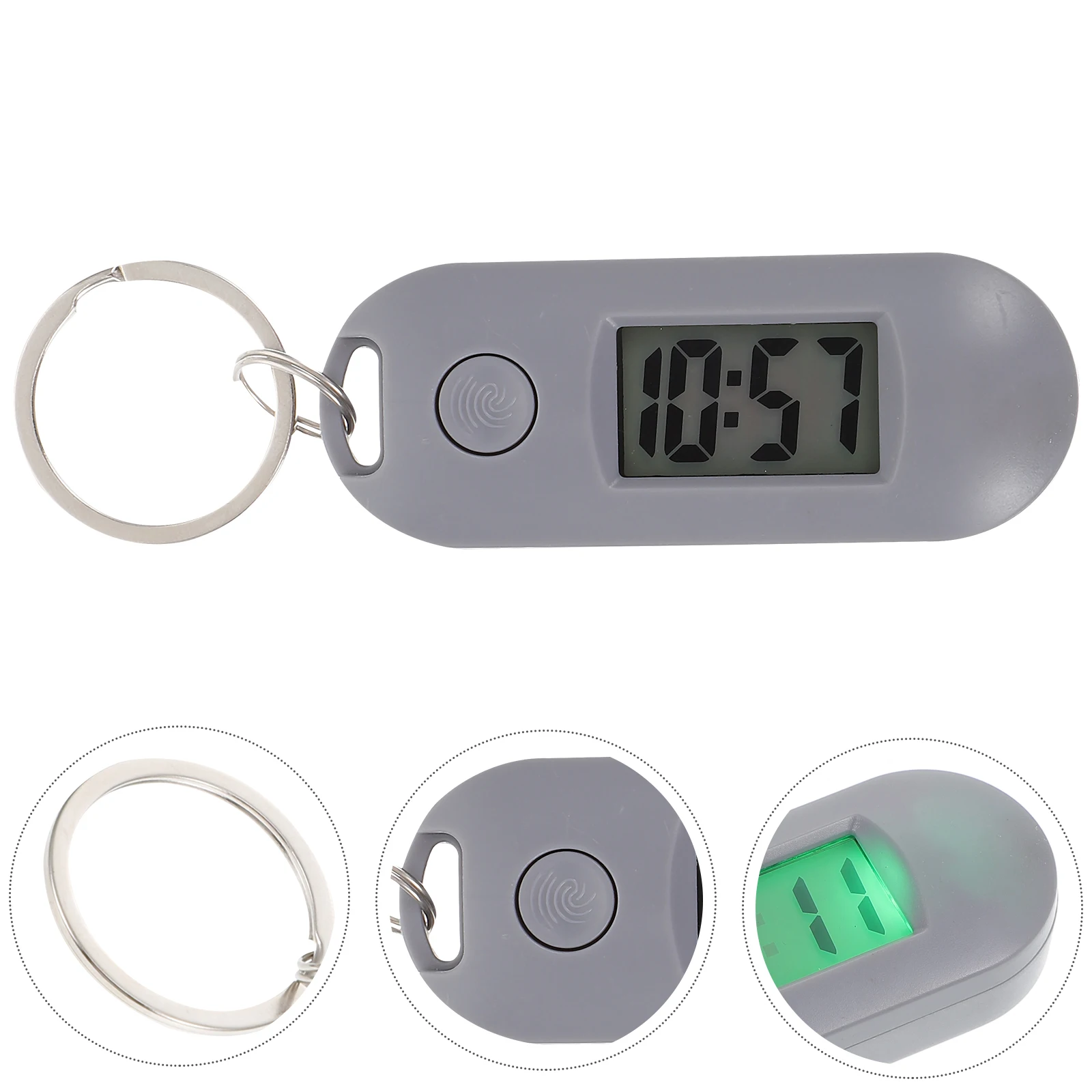 

Electronic Watch Keychain Plastic Hanging Key Ring Mute Digital Students Alarm Clock Portable Lanyard Creative Kids Backpack
