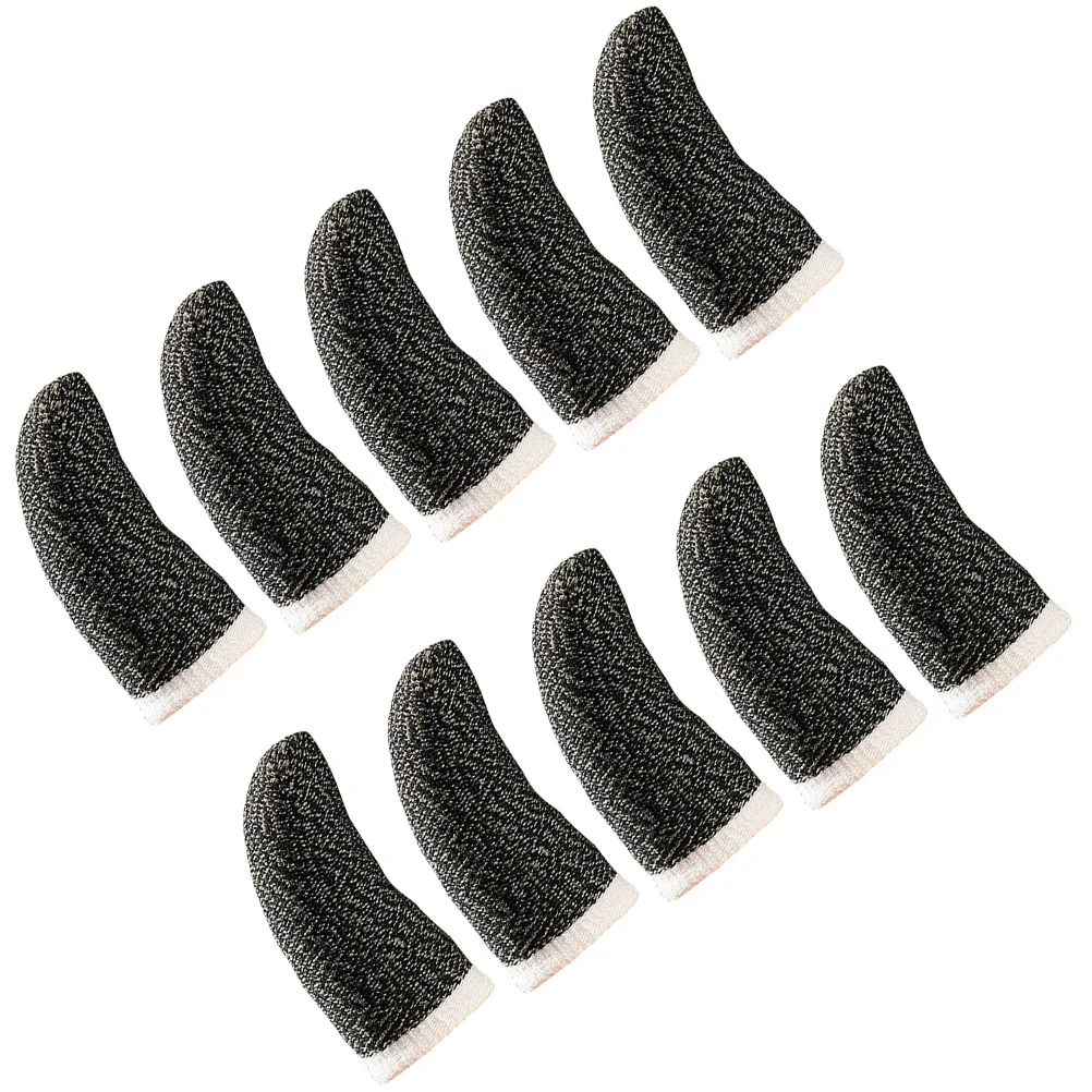 

10 Pcs Anti-sweat Finger Cots Gaming Thumb Cover Waterproof Phone Controller Sleeve Protectors Touchscreen Coordination Game