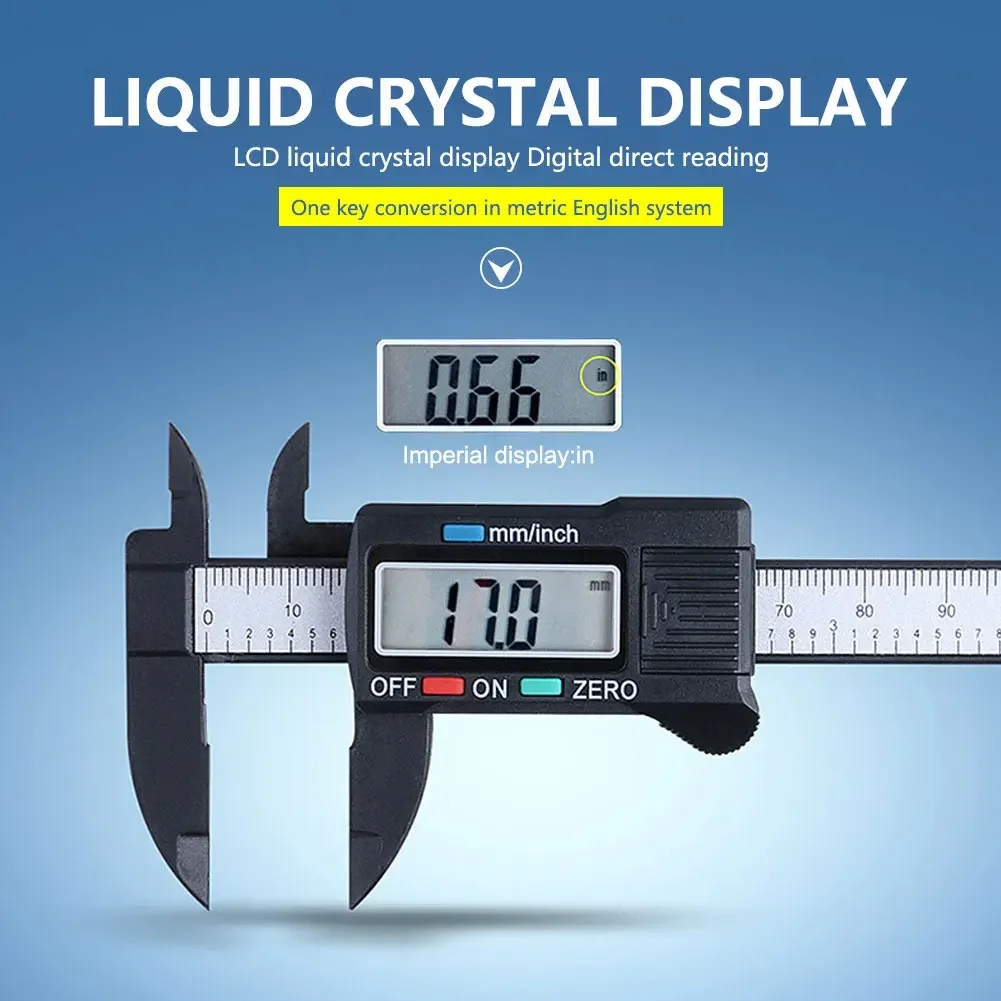 Digital Electronic Vernier Caliper 150mm Tattoo Eyebrow Ruler Measuring Tool 6 Inch LCD Microblading Micrometer Measurement Tool