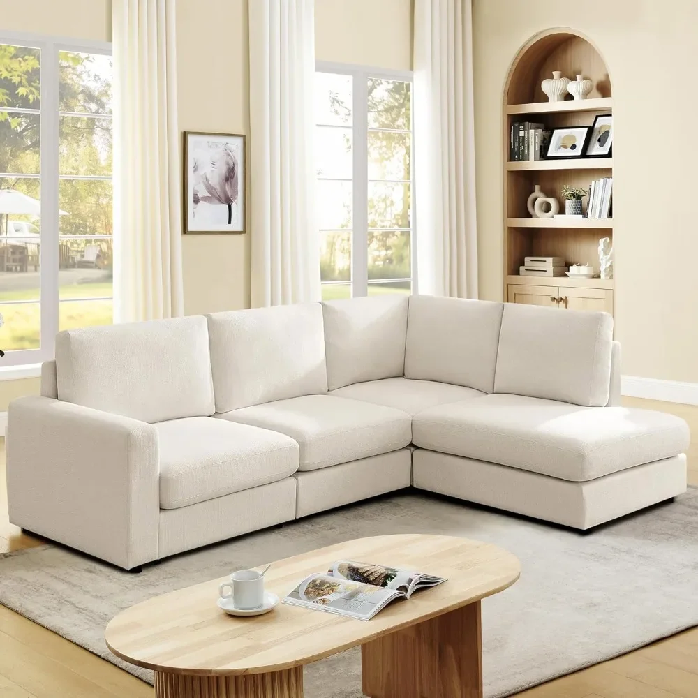 

100" L Shaped Cloud Modular Sectional Sofa Couch Oversized Chaise Lounge Ottoman Living Room Furniture Comfortable Design