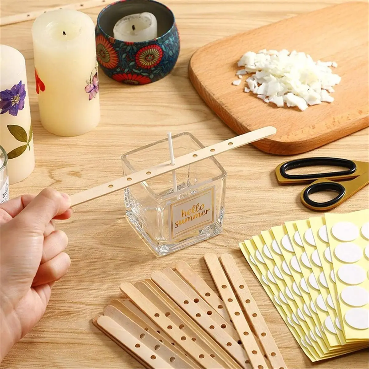 100 Pcs Wick Centering Tool,Candle Wick Holders for Candle Making,Wick Centering Tool, Candle Wick Holders with 7 Holes