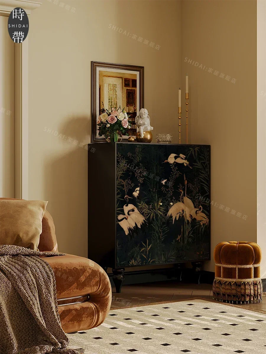 جديد النمط الصيني مدخل تخزين غرفة المعيشة غرفة نوم الجدار الديكور خزانة جانبية خزانة الملابس المخصصة #4