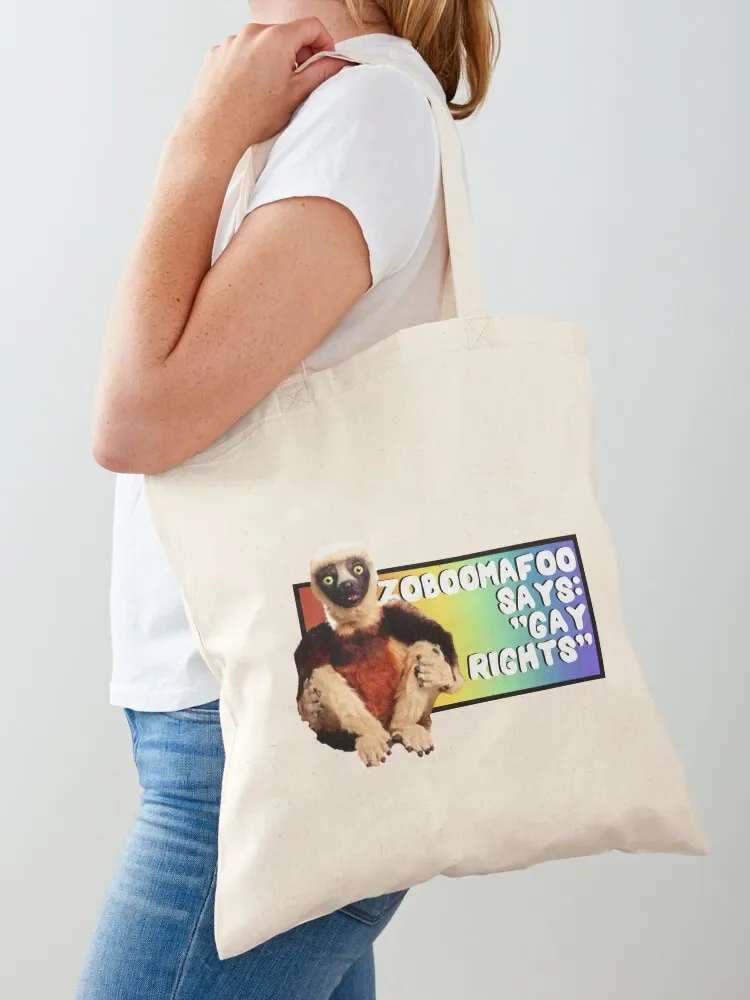

Zoboomafoo says gay rights Tote Bag Women's tote bag Canvas bag reusable grocery bags tote custom