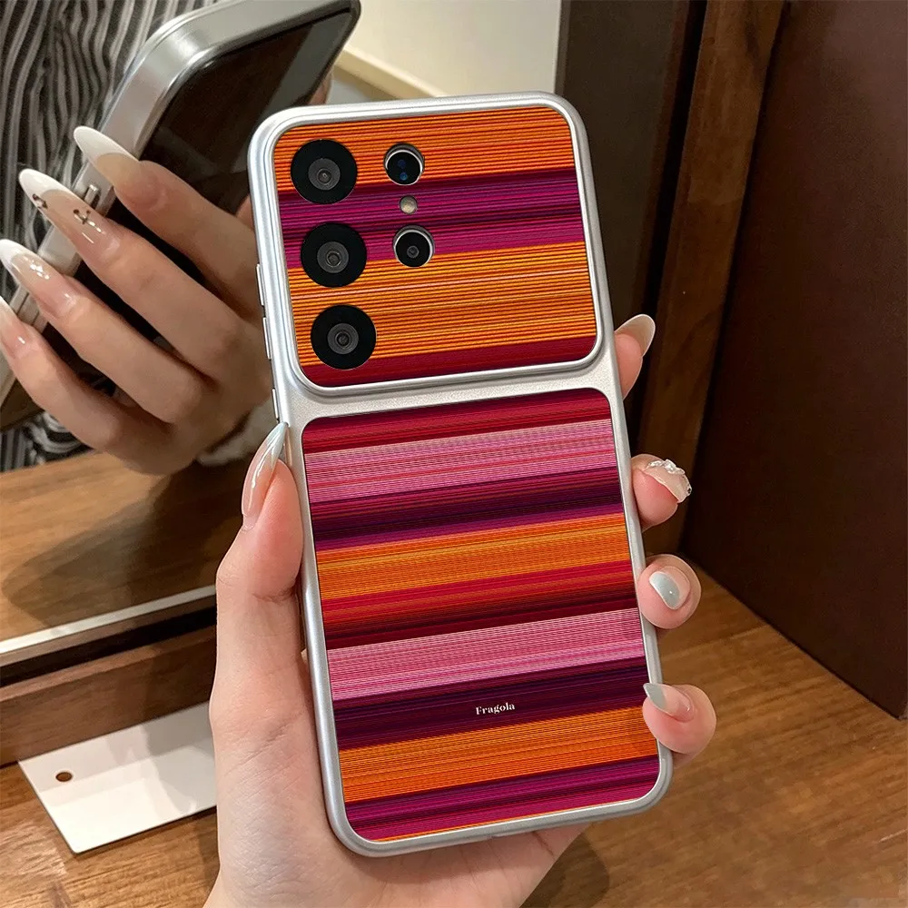 Fragola Rust Tone Stripes Phone Case For Samsung Galaxy S26 S25 S24 S23 S22 S21 S20 FE Plus Ultra 5G Skin texture