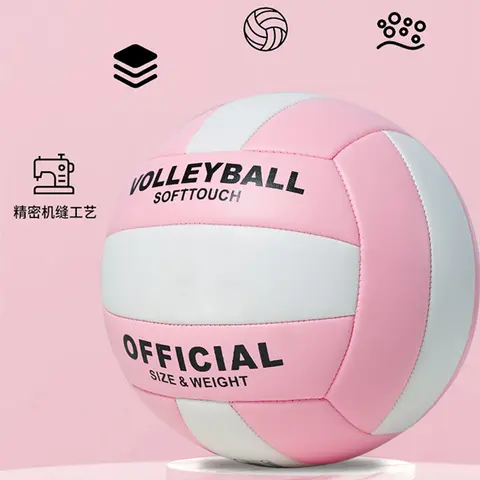 Pvc 2.7mm thickness Macaron Volleyball Official Size No.5 Machine Sewing Soft Beach Air Volleyball Professional Match Balls