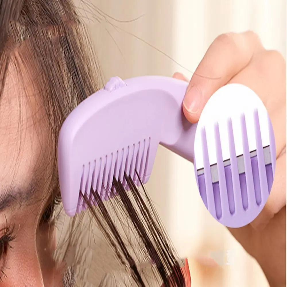 3 Modes 2 in 1 Hairdressing Comb Adjustable Portable Sliding Bangs Trimmer Manual Detachable Thinning Hair Clippers Styling Tool