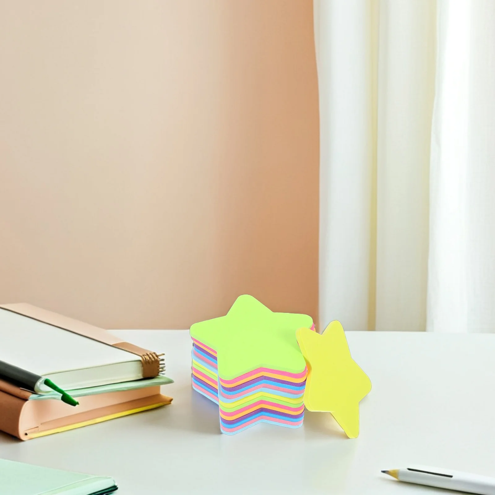 16 قطعة من دفاتر الملاحظات اللاصقة ذات النجمة الخماسية، التصاق موثوق به يقع على الأسطح، مثالية لتنظيم المهام، تذكير الملاحظات المنزلية