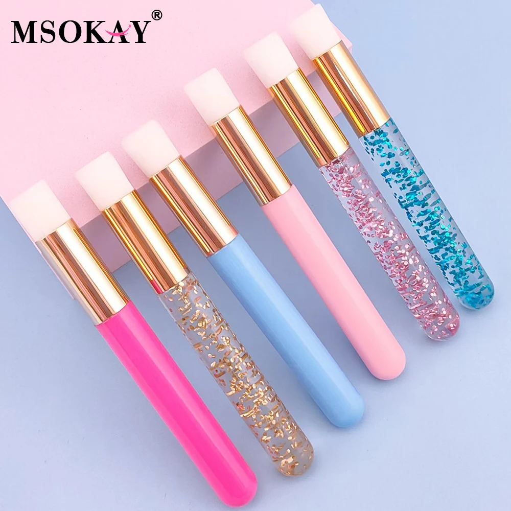 MSOKAY  Eyelash Extension Cleaning Brush Gold Nose Black Head Foam Clean Remover Grafting Lashes Shampoo Applicator Makeup Tools