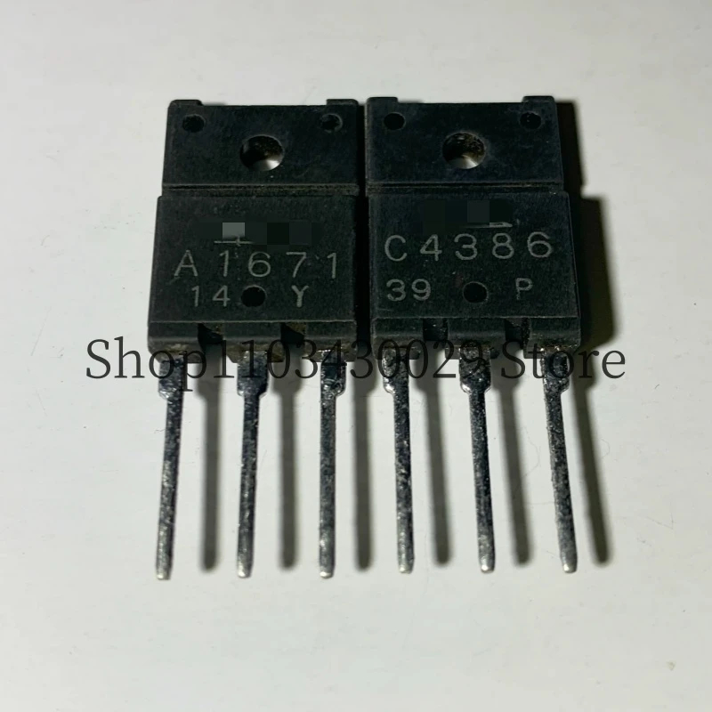 A1671 2SA1671แท้5คู่ (10ชิ้น) + C4386 2SC4386 TO-3PF 8A 120V NPN + PNP