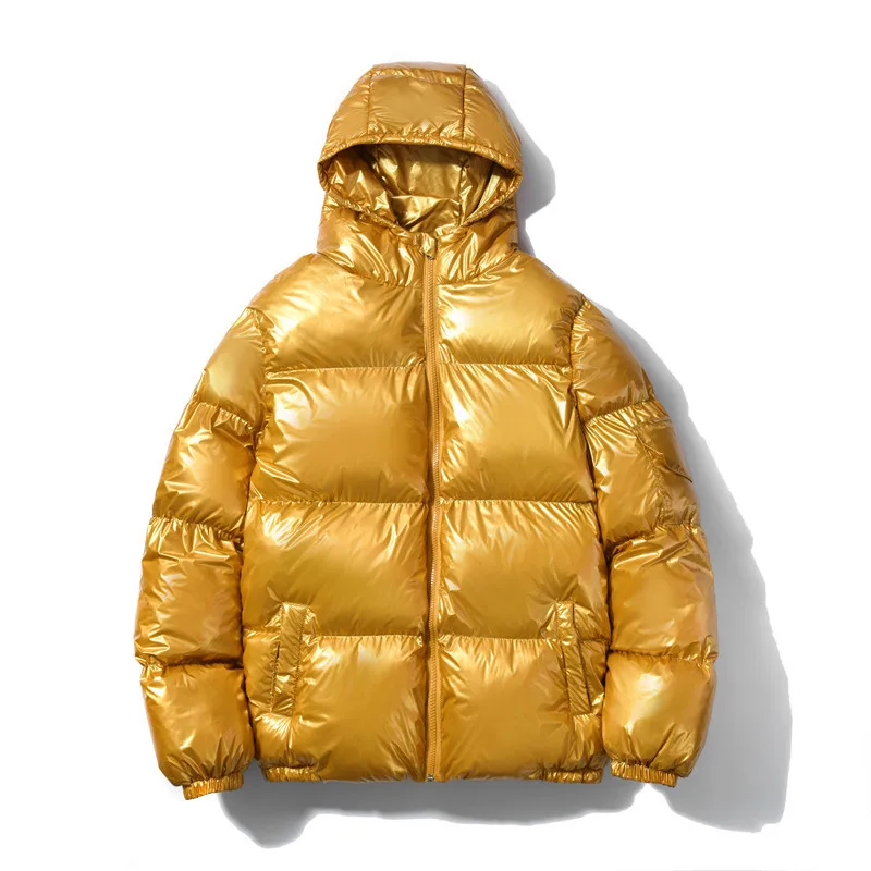 Veste en coton brillant à la mode pour femmes automne et hiver veste en coton matelassé à capuche détachable