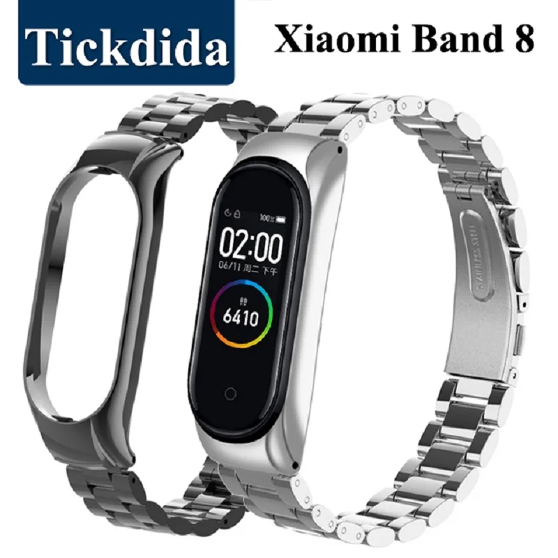 

Strap for Xiaomi Band 8 Strap Metal Wristbands for Xiaomi Mi Band 6 7 8 Bracelet Stainless Steel Watchband Accessories