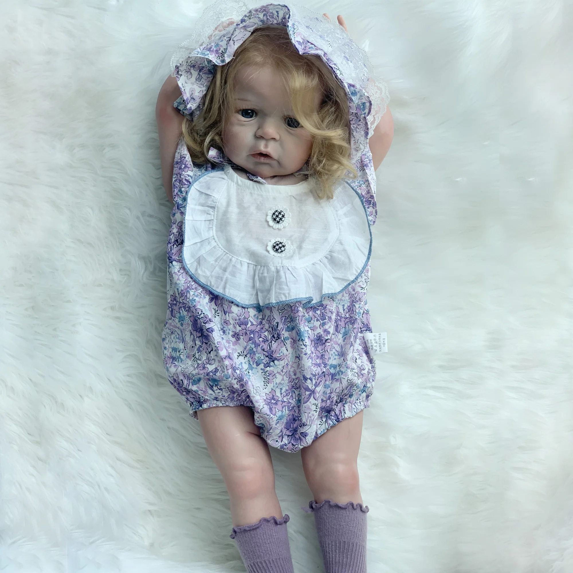 65cm Finished Standing Sandie Reborn Toddler Doll 3D Painted Skin Lifelike Real Bebe Reborn With Rooted Hair Muñecas Para Niñas