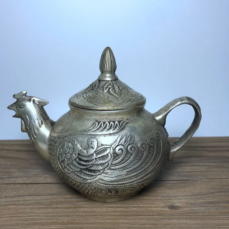 Antique pure , white copper, silver-plated miscellaneous antiques, water kettle, teapot, craft ornaments, collectible phoe