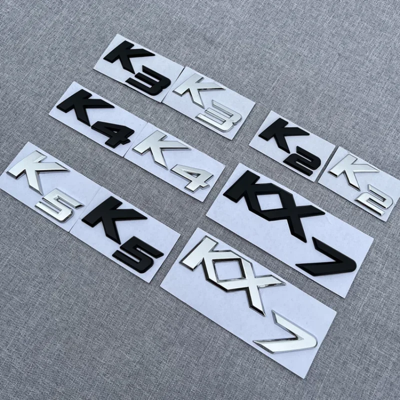 3D Metal Chrome Black Rear Trunk Emblem Badge Sticker For Kia K2 K3 K4 K5 KX7