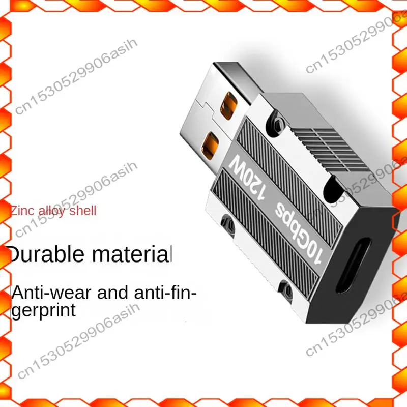 -AT52 1 قطعة 120 واط نوع C إلى USB Otg محول سبائك الزنك للهاتف باد محول