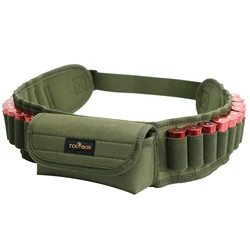 Tourbon Hunting Gun Accessories 12/16/20 Gauge Ammo Cartridges Holder Belt w/Pouch Shooting 20 Rounds Bandolier