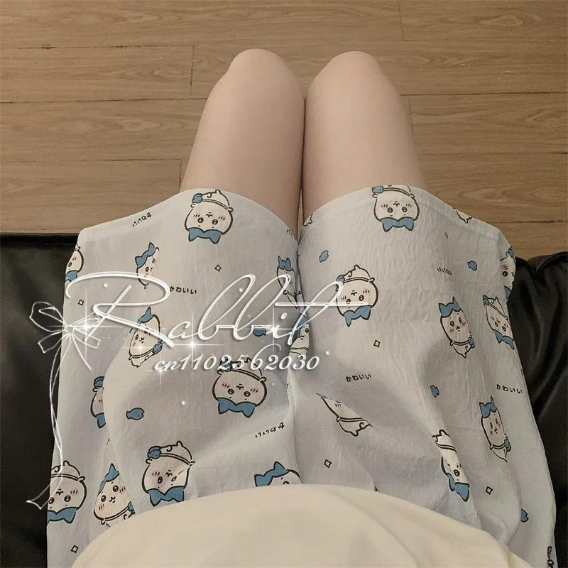 

25/26 летние новые MINISO Usaqi Little Hachiji Icawa забавные пляжные шорты с 3D принтом для женщин, повседневные милые шорты