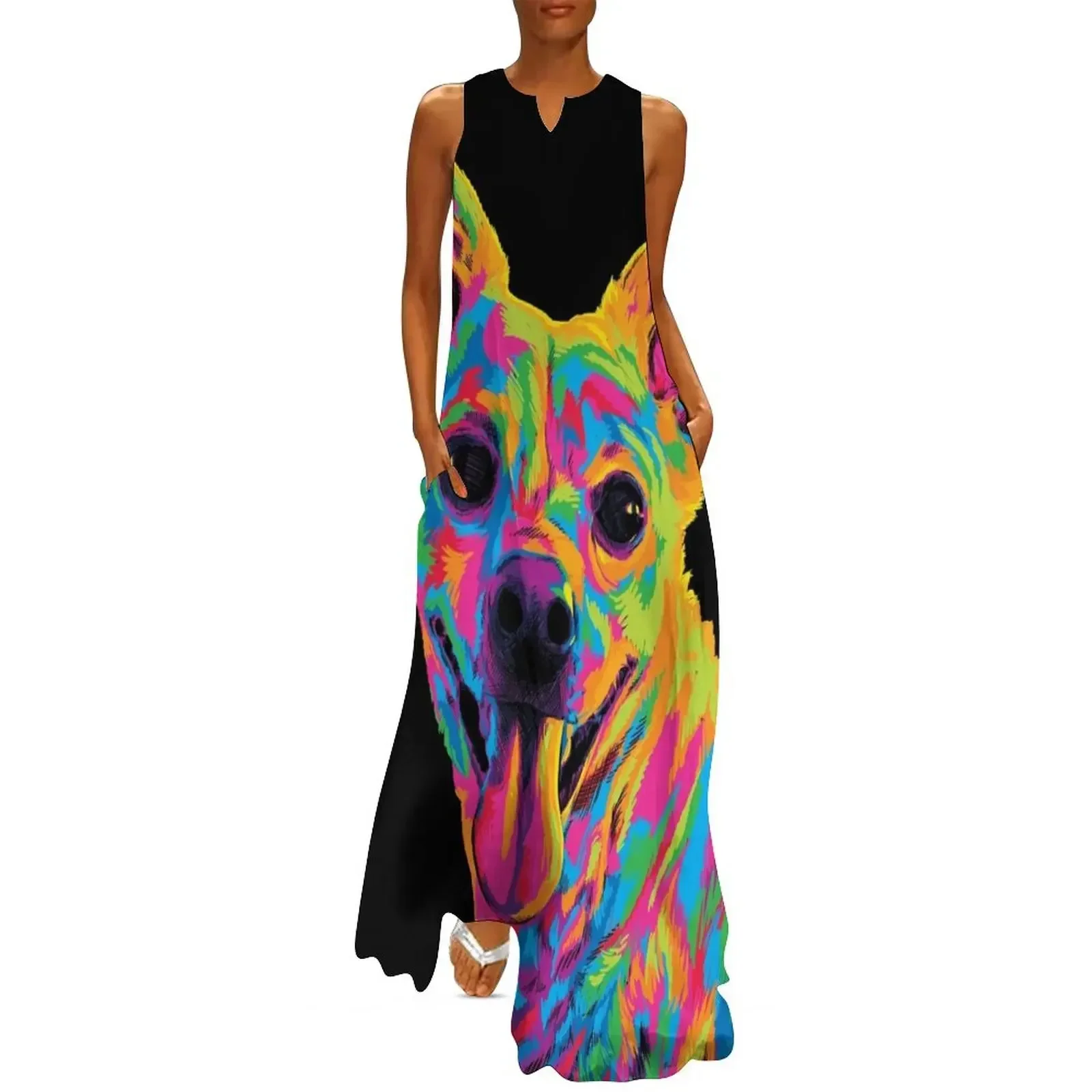 

Rainbow Adorable Mutt Dog Long Dress dresses summer woman 2025 loose summer dress dresses summer Dress for girls