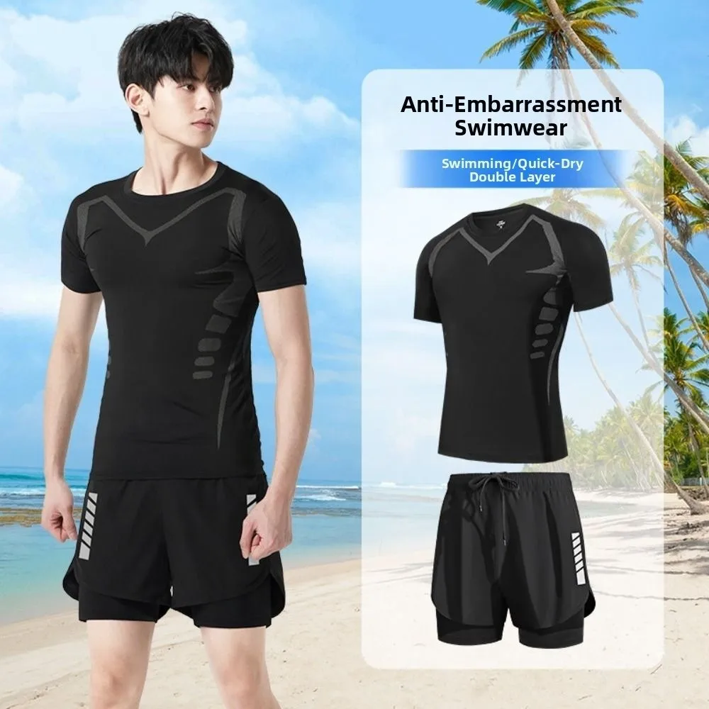 

Loose Full Set Men's Swimsuit New Design Anti Awkward Hot Spring Swimwear Comfortable Swim Pants Swim Pants Set Men's Swimwear