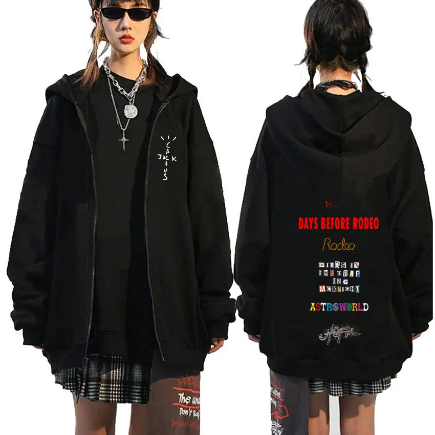 

New Cactus Jack Music Album Zipper Hoodie Rodeo Astroworld Utopia Print Zip Up Sweatshirt Men Women Fashion Hip Hop Jacket Coat