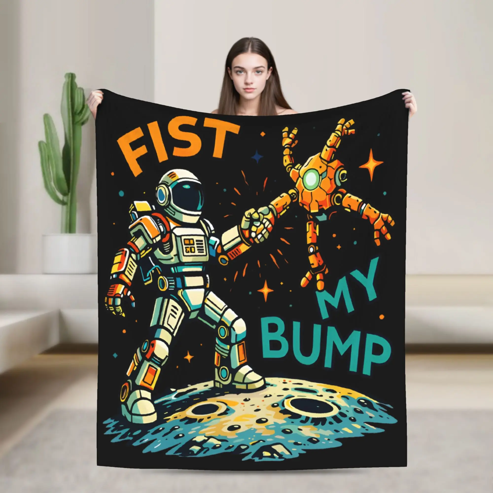 Fist my bump Jazz Hands Rockys Project Hail Mary Blanket  Flannel Novelty Warm Throw Blanket for Bedding Lounge Decoration
