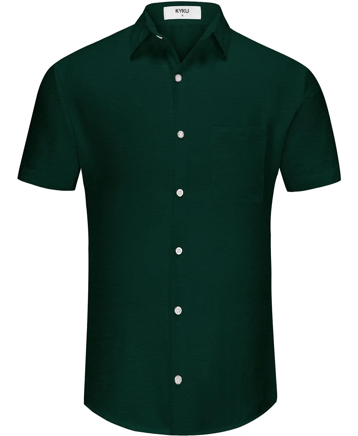 เสื้อเชิ้ตผู้ชาย KYKU แขนสั้น ติดกระดุม สไตล์ลำลอง สำหรับฤดูร้อน ชายหาด และวันหยุด