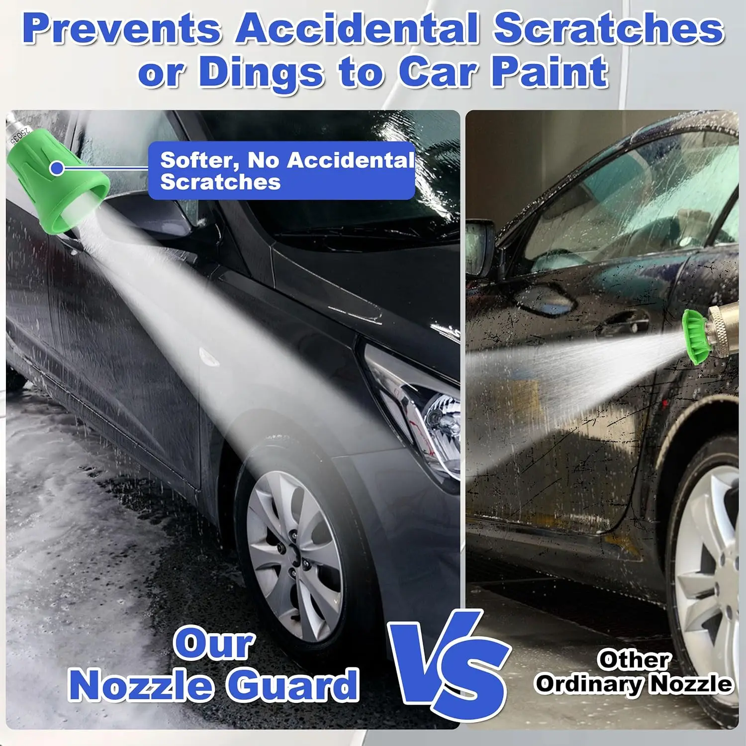 فوهة غسالة الضغط نصائح البخاخ النفاث مع غطاء حامي مطاطي مطور 1/4 "الاتصال السريع 035