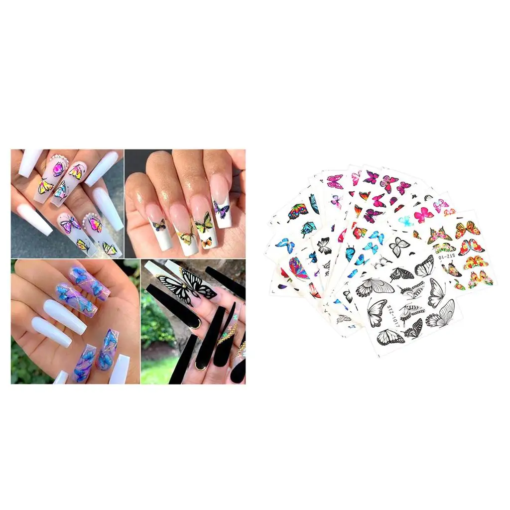 30 sztuk naklejek na paznokcie, ozdoby do manicure 3D z motywem motyli