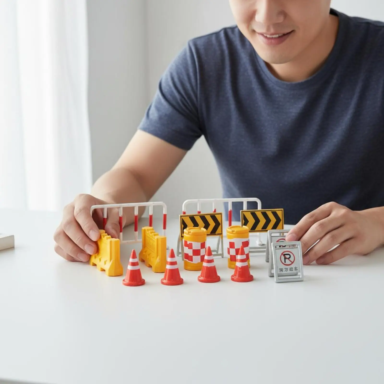 

Sand Table Traffic Block Model Highly Detailed 1:64 Scale Street Construction Set Miniature Scene Street Construction Props