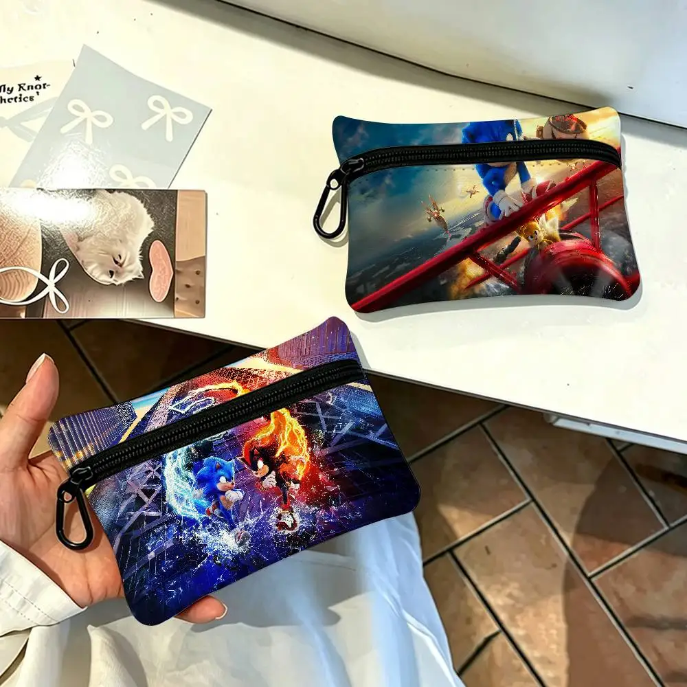 Amine  H-Hedgehog Multifunctional Oxford Cloth Small Pouch With Hook Mini Coin Wallet Earbud Storage Bag