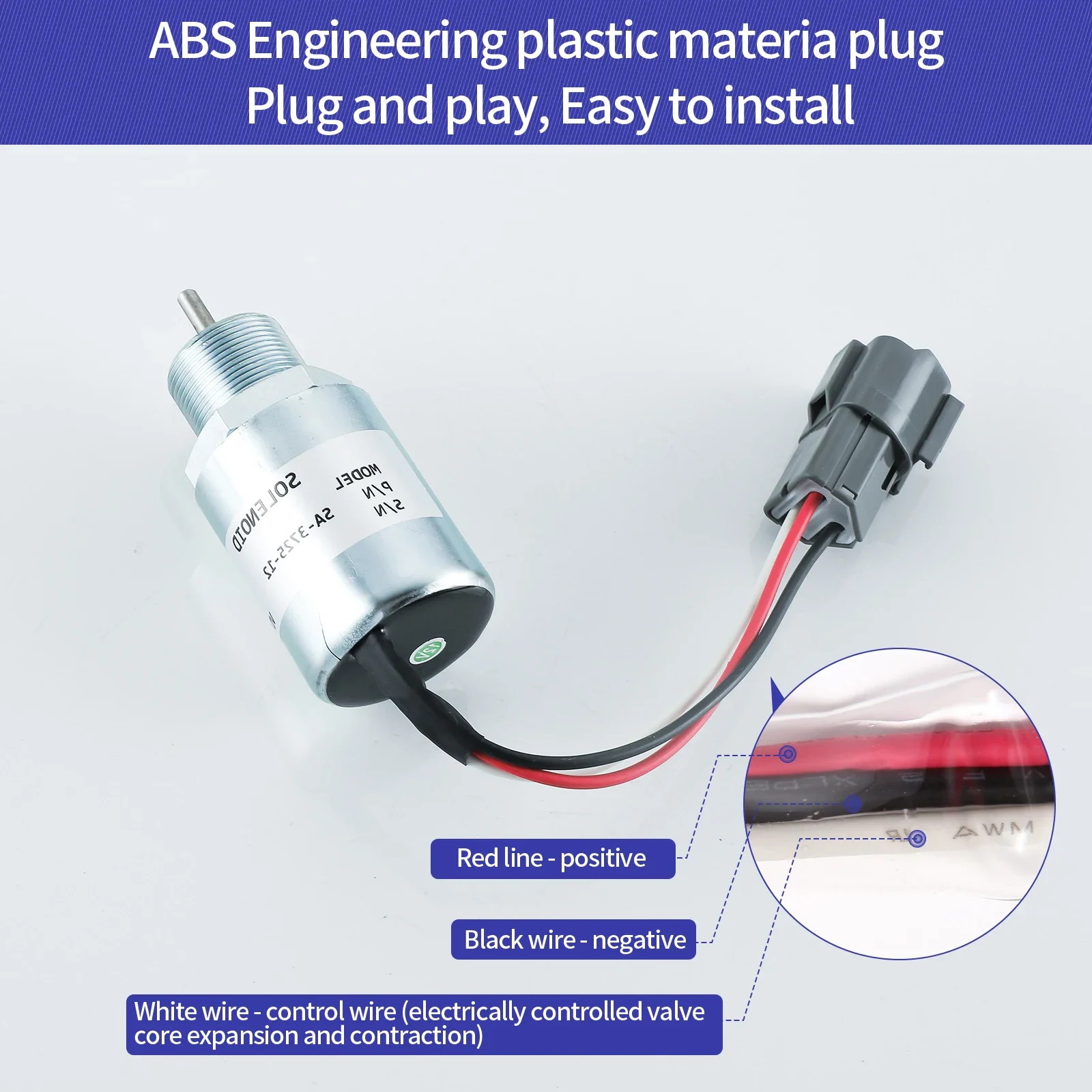 SA-3725-12 Solenoid Off bahan bakar Solenoid untuk mesin Mitsubishi Volvo Excavator Mitsubishi Generator Mahindra Max 28 traktor