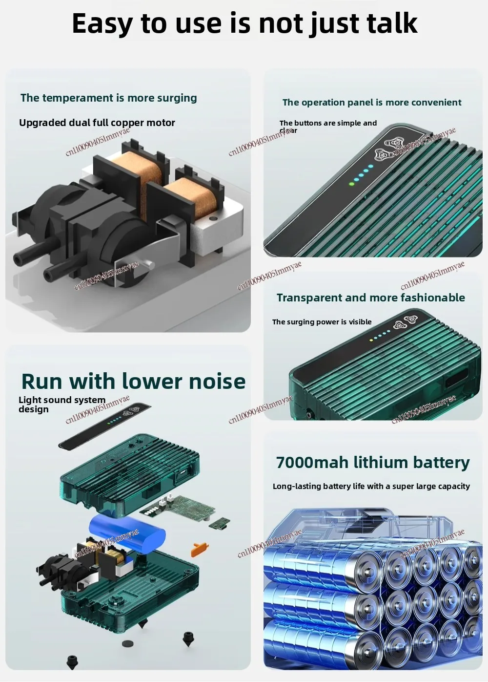 Waterproof charging oxygenation air pump for outdoor fishing Air volume plus oxygenation