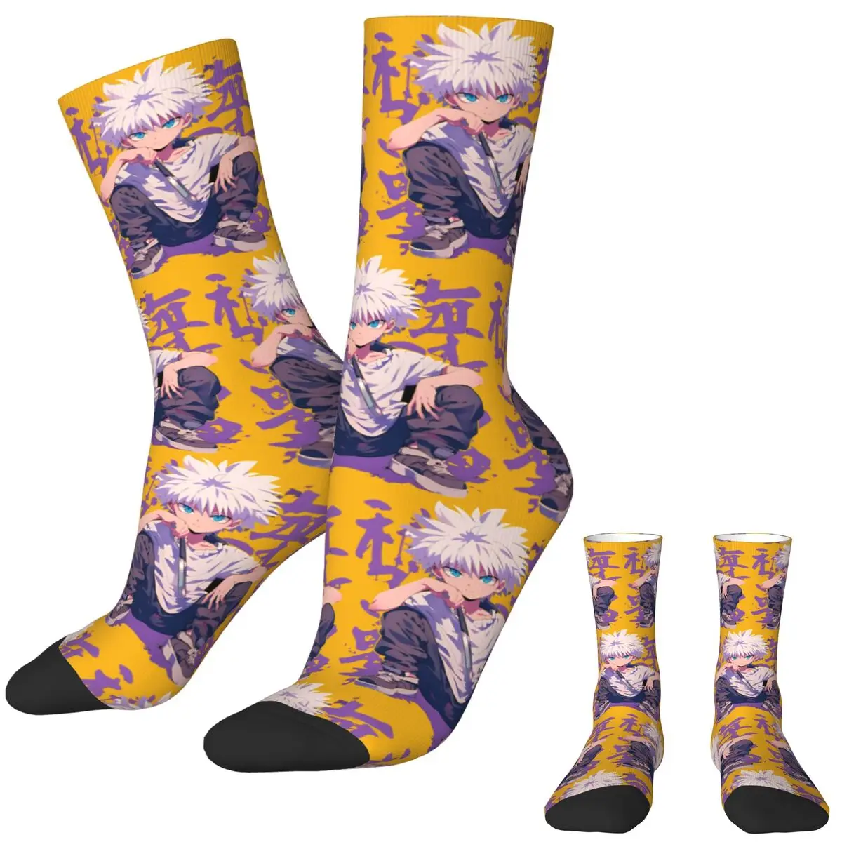 Killua The Assassin X-Hunters-X Stockings Men Socks Warm Soft Modern Socks Spring Cycling Anti-Slip Custom Socks