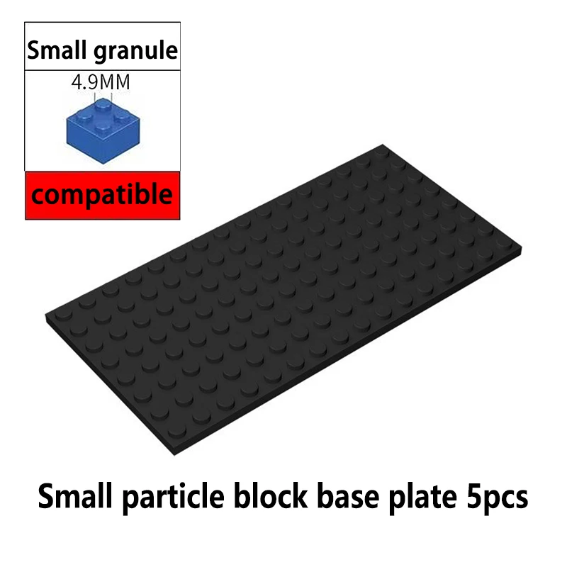 5-teiliges Puzzle-Block-Bodenplatten-Set - 8x16 Bausteine für Kinder, Kreatives DIY-Konstruktionsspielzeug-Zubehör, Bausteine-Wand