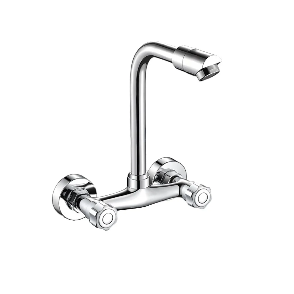 Double Hole Faucet 360 Swivel Faucet For Home Improvement Water-saving Adjustable Temperature For Home Use Chrome Plating