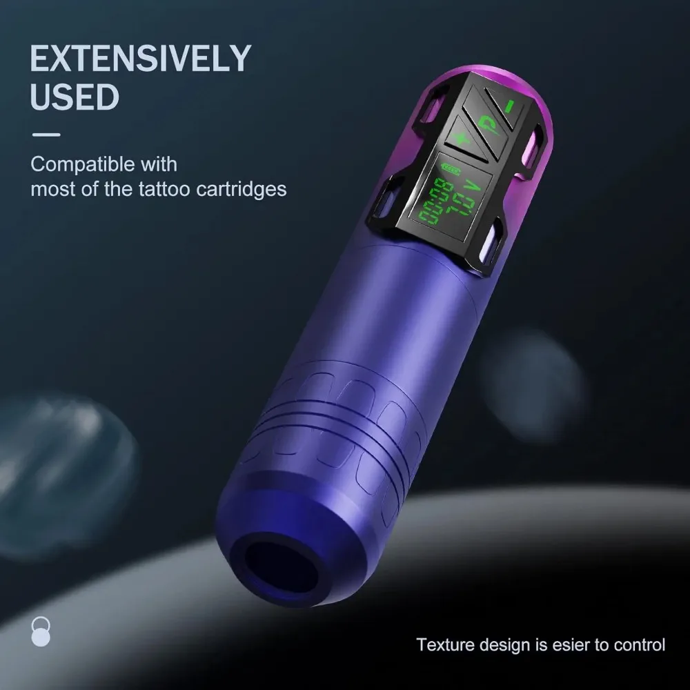 

Wireless Tattoo Pen Machine Disposable Tattoo Grips 3.5-4.0mm Stroke Portable Power Pack 1800mAh Tattoo Kits