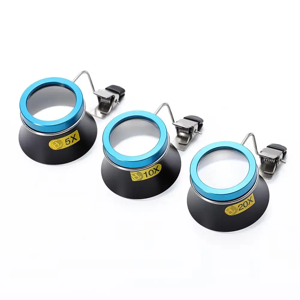 1Pcs New 5X 10X 20X Eyeglass Magnifier Clip-On Eye Loupe Loupe Magnifying Lens Portable Eyepiece Watchmakers Repair Tool