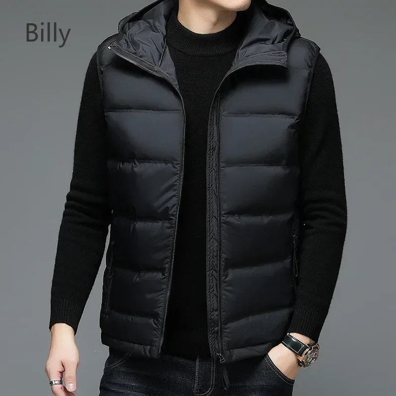 Hooded Sleeveless Down Jacket Designer Clothes Men Vest Man Dress Winter Jacket for Men Short Jackets 2024 Winter Coat Men