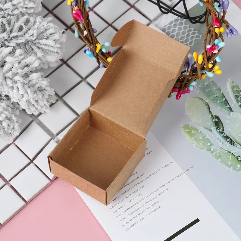 10pcs Brown Kraft Paper Aircraft Gift Boxes Blank Handmade Soap Packing Box