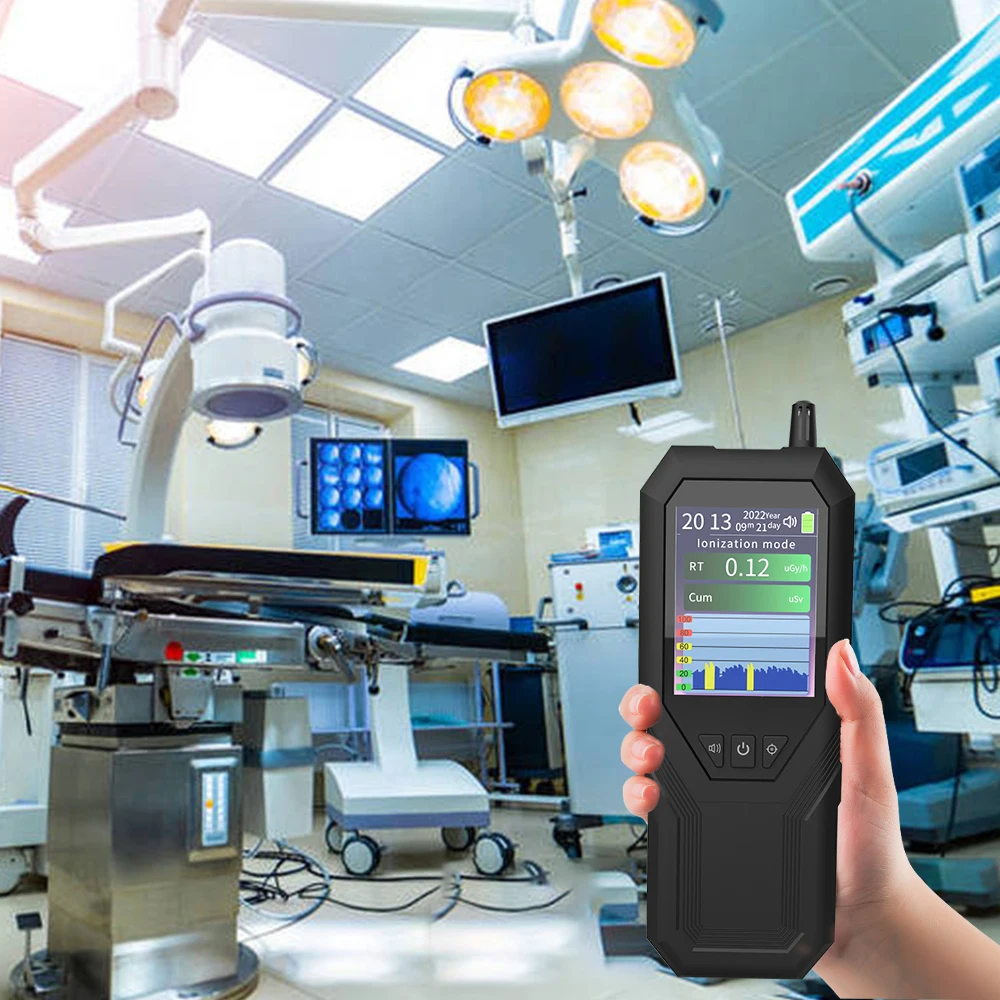 Handheld Geiger Counter with LCD Display X-Ray Gamma Ray Beta Ray Detector Radioactive Contamination Detection OEM Supported