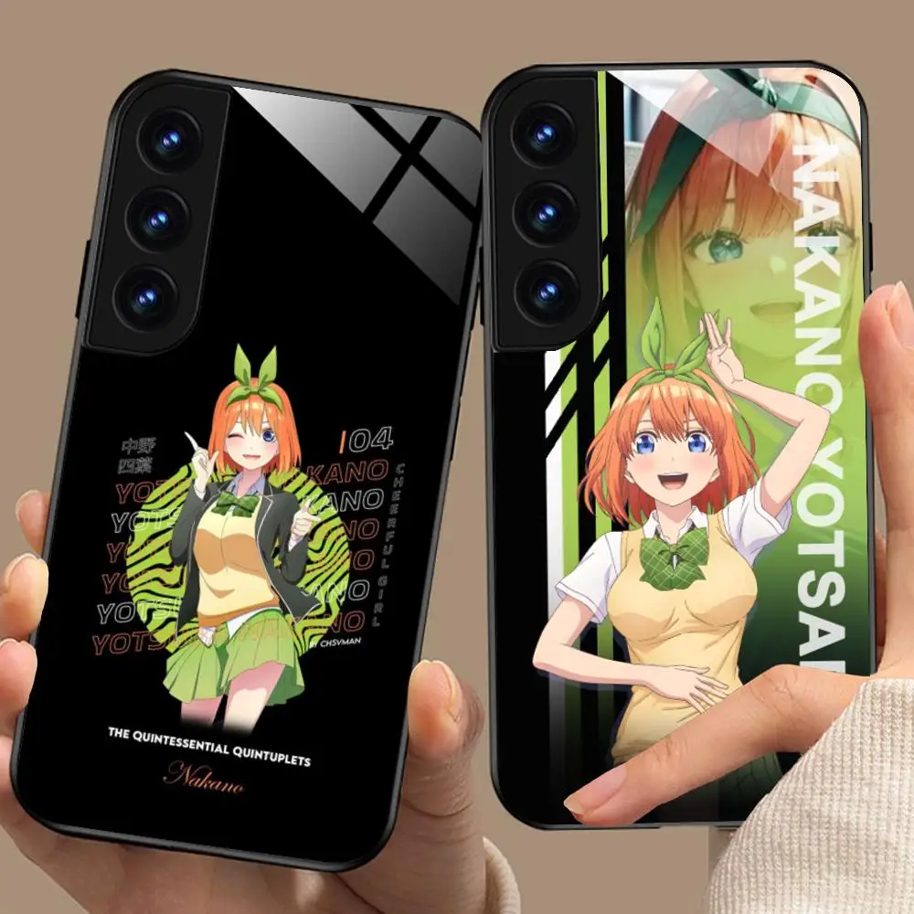 Чехол для телефона с изображением аниме-персонажа Накано Йотсубы для Samsung Galaxy A56, 55, 54, 53, 52, 51, 36, 35, 34, 23, 16, 15, 5G, стеклянный защитный чехол