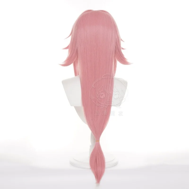 Yae Miko Wig Genshin Impact Cosplay Project Celestia Long Staight Heat Resistant Synthetic Hair Adult Wig+ Free Wig Cap