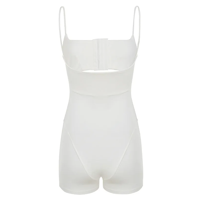 2025 Новый стиль, сексуальный комбинезон на пуговицах, с вырезом, для похудения, комбинезон с лямкой на шее, женские шорты