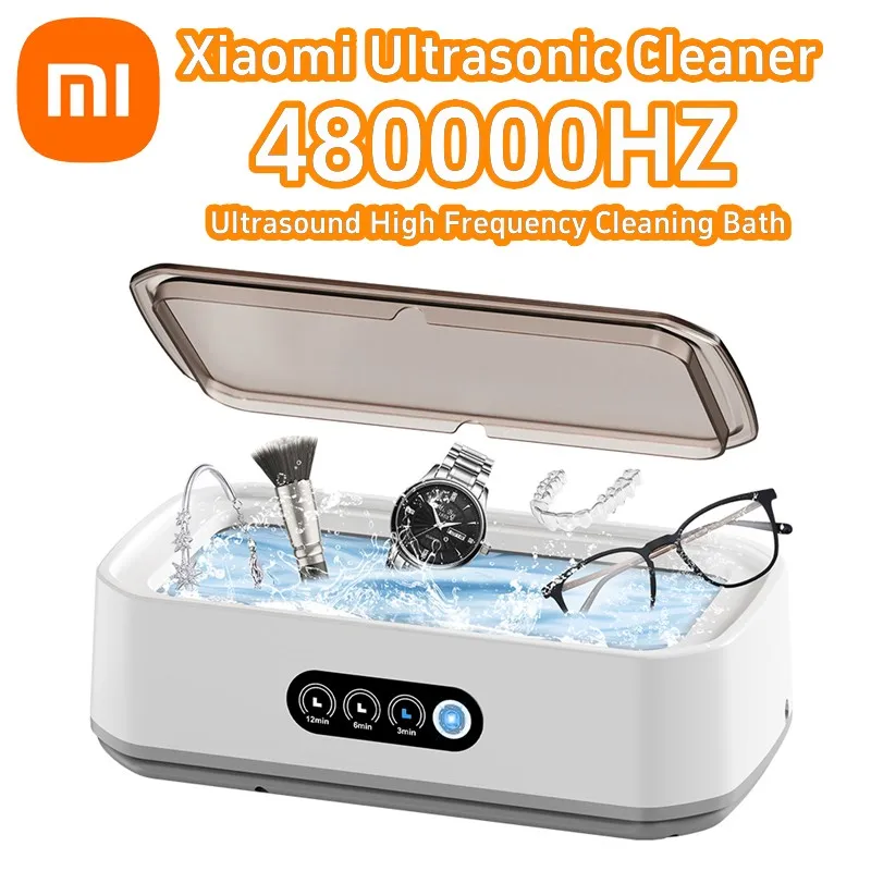 Xiaomi Ultrasonic Cleaner Machine 650ML Portable Jewelry Glasses Deep Cleaner 480000HZ Ultrasound High Frequency Cleaning Bath