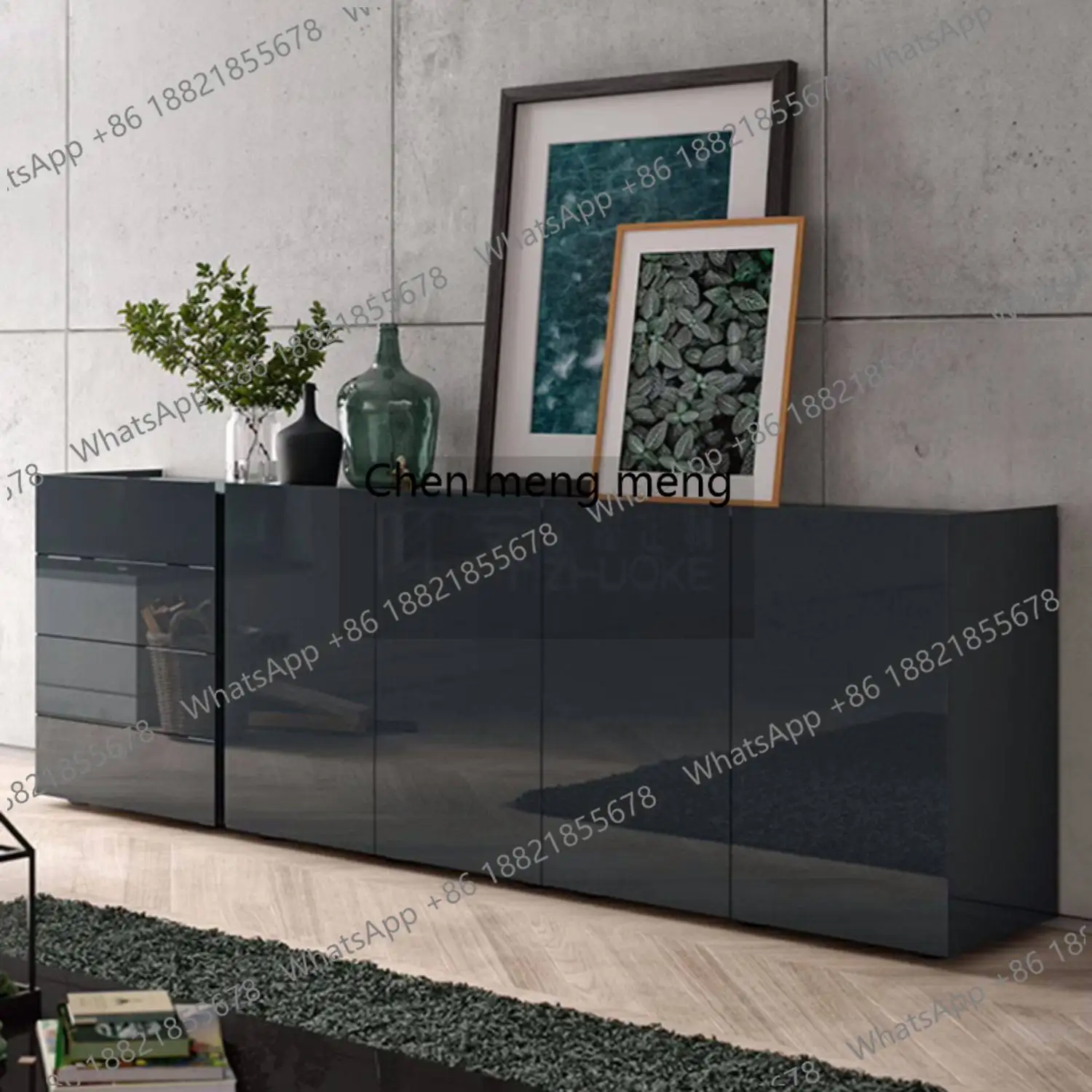 

Italian simple paint dining side cabinet minimalist living room against the wall locker side cabinet entrance