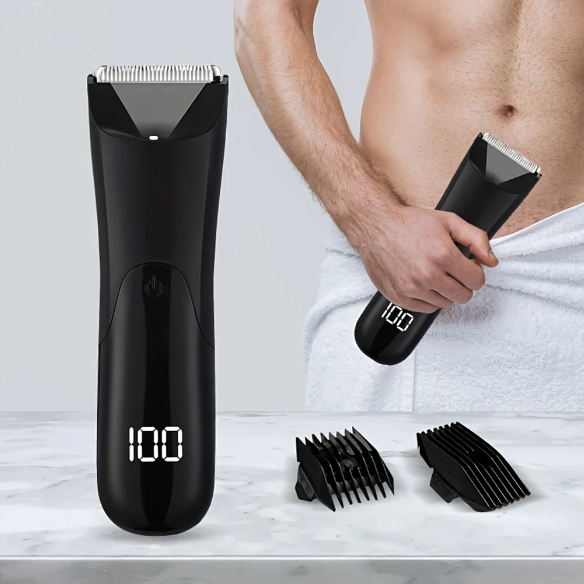 

Men's Body Trimmer, Electric Razor, Pubic and Underarm Hair Private Hair Trimmer, Ceramic Blade Men's Grooming Kit