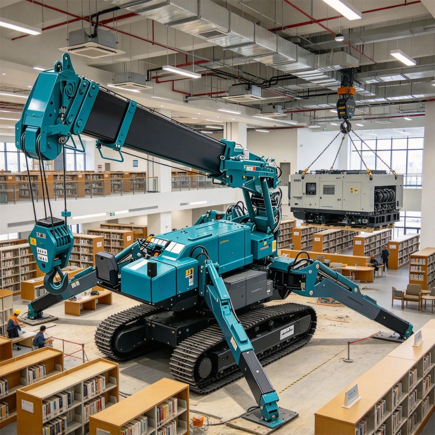 Mobile Spider Crane Hydraulic Crawler Telescopic Boom Remote Control Micro Crane Outdoor Construction Lifting Machine