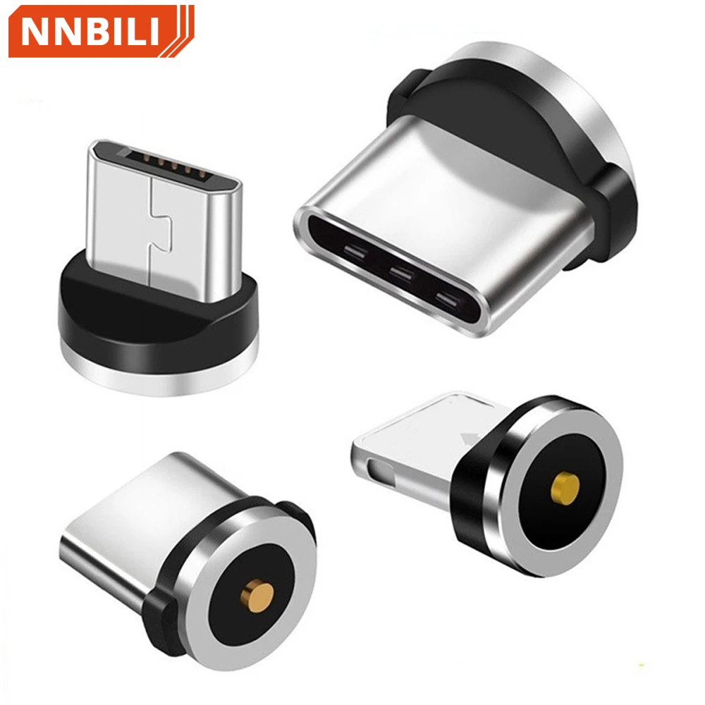 Magnetic Cable Adapter Mobile Phone Cable Micro USB Type C Dust Plugs Magnetic Tips For Iphone Magnet Charger Connector